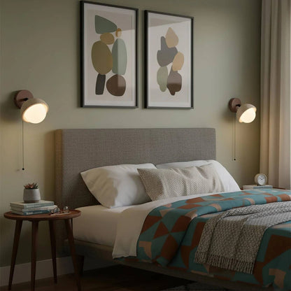 Hamnett Minimalist Natural Globe Travertine Wall Lamp