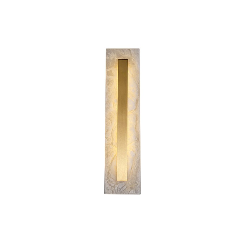 Ozeki Minimalist Brass And Genuine Alabaster Sconce