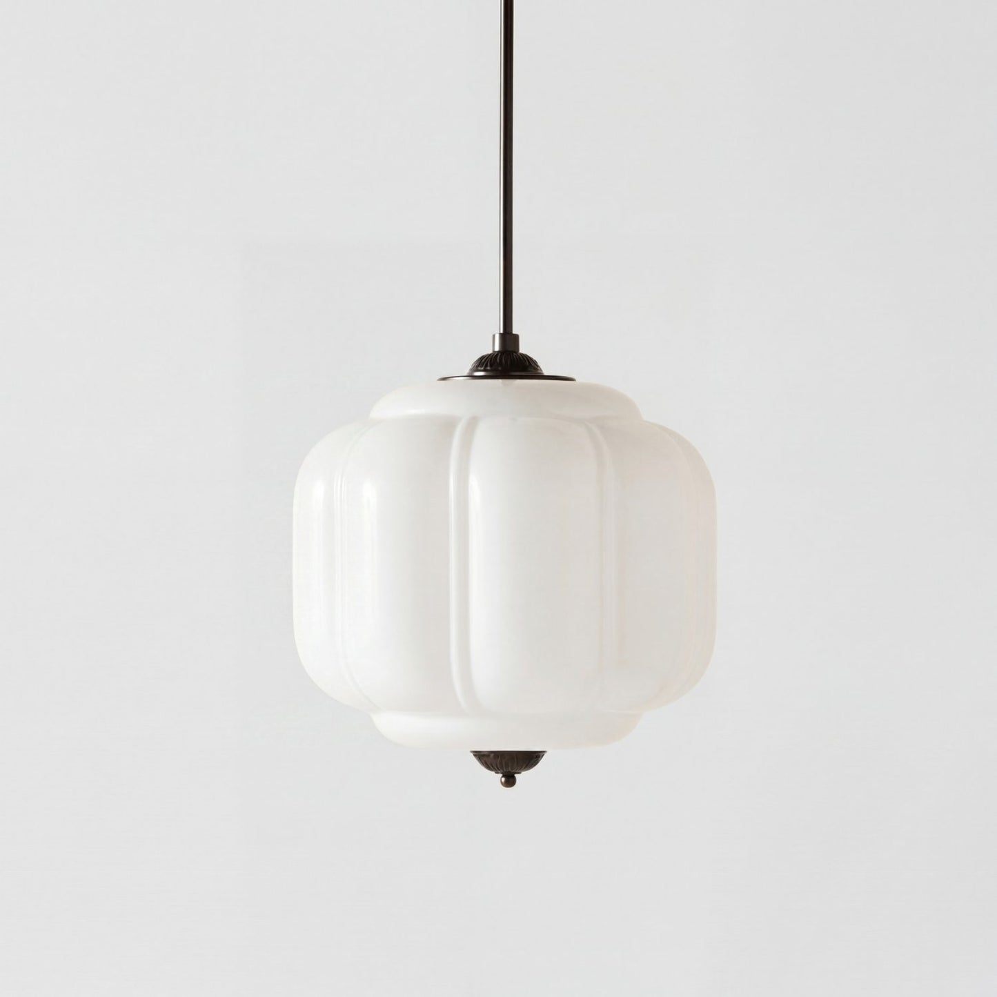 Cyrilith Vintage Milk Glass Oiled Brass Eloise Pendant light