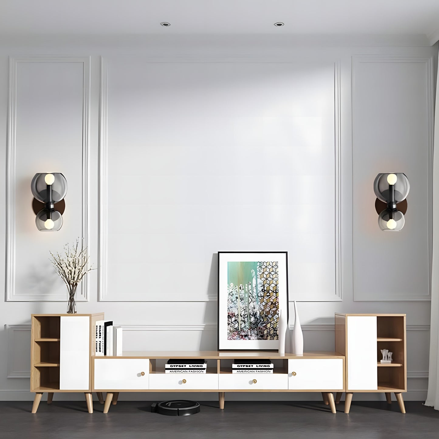 Trisia Modern Up Down Glass Wall Sconce