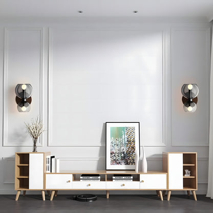 Trisia Modern Up Down Glass Wall Sconce