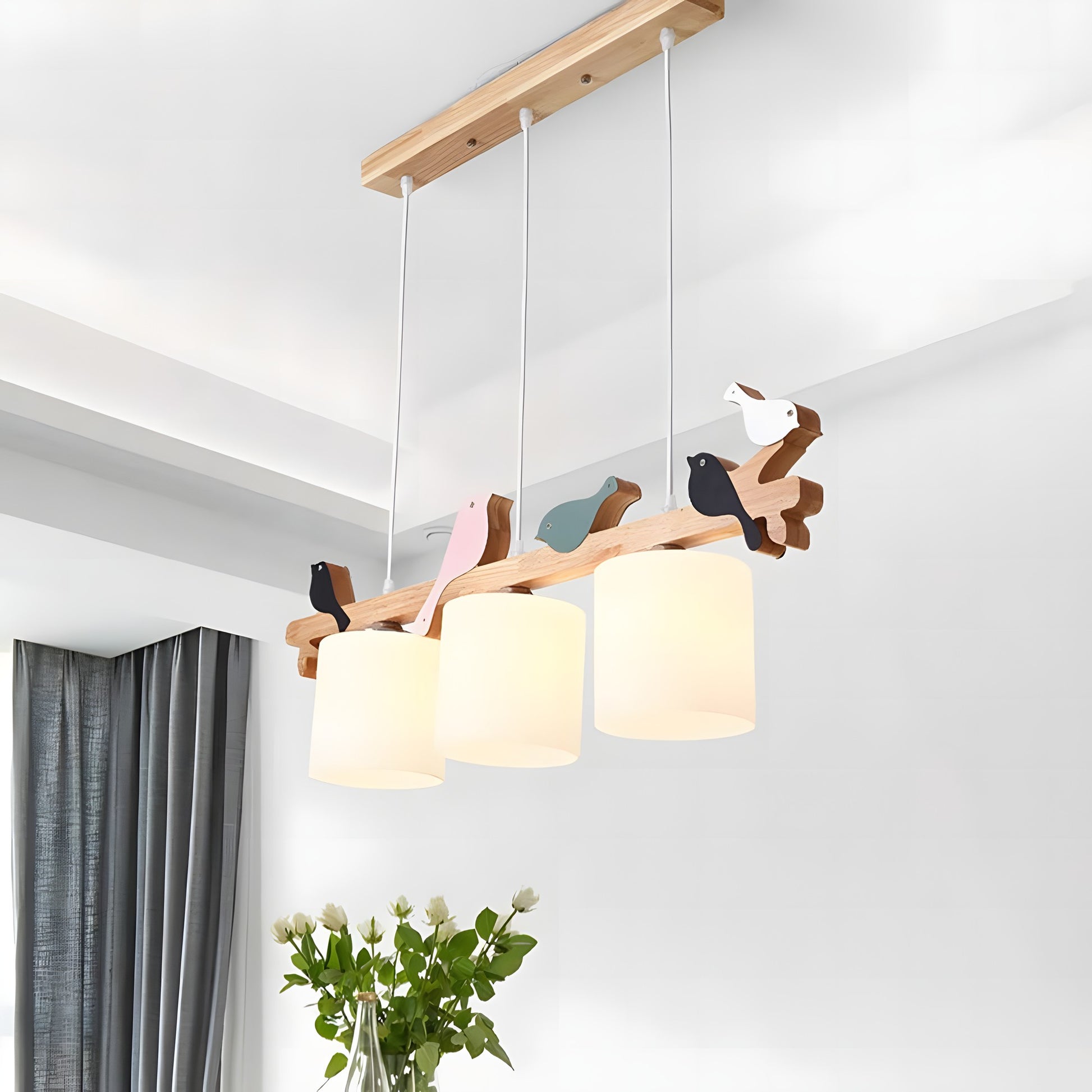 Bird Wooden Chandelier