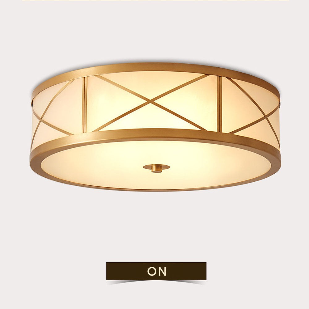 Kaeldr Brass Geometry Glass Drum Ceiling Light