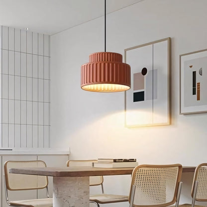 Draxithor Wabi Sabi Fluted Resin Cream Pendant Light
