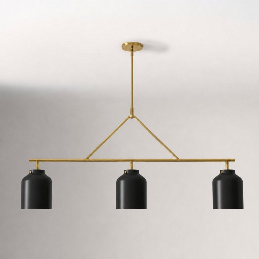 Drilon Elegant Brass Cylinder Shade 3-Light Chandelier