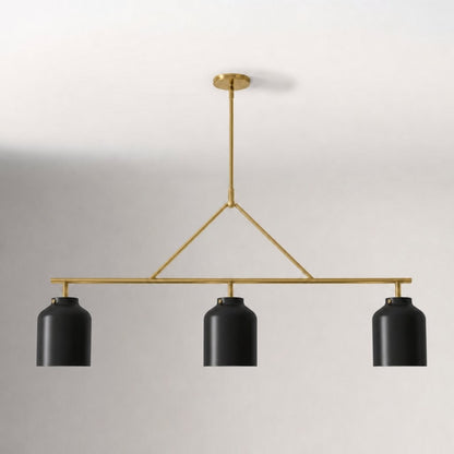 Drilon Elegant Brass Cylinder Shade 3-Light Chandelier