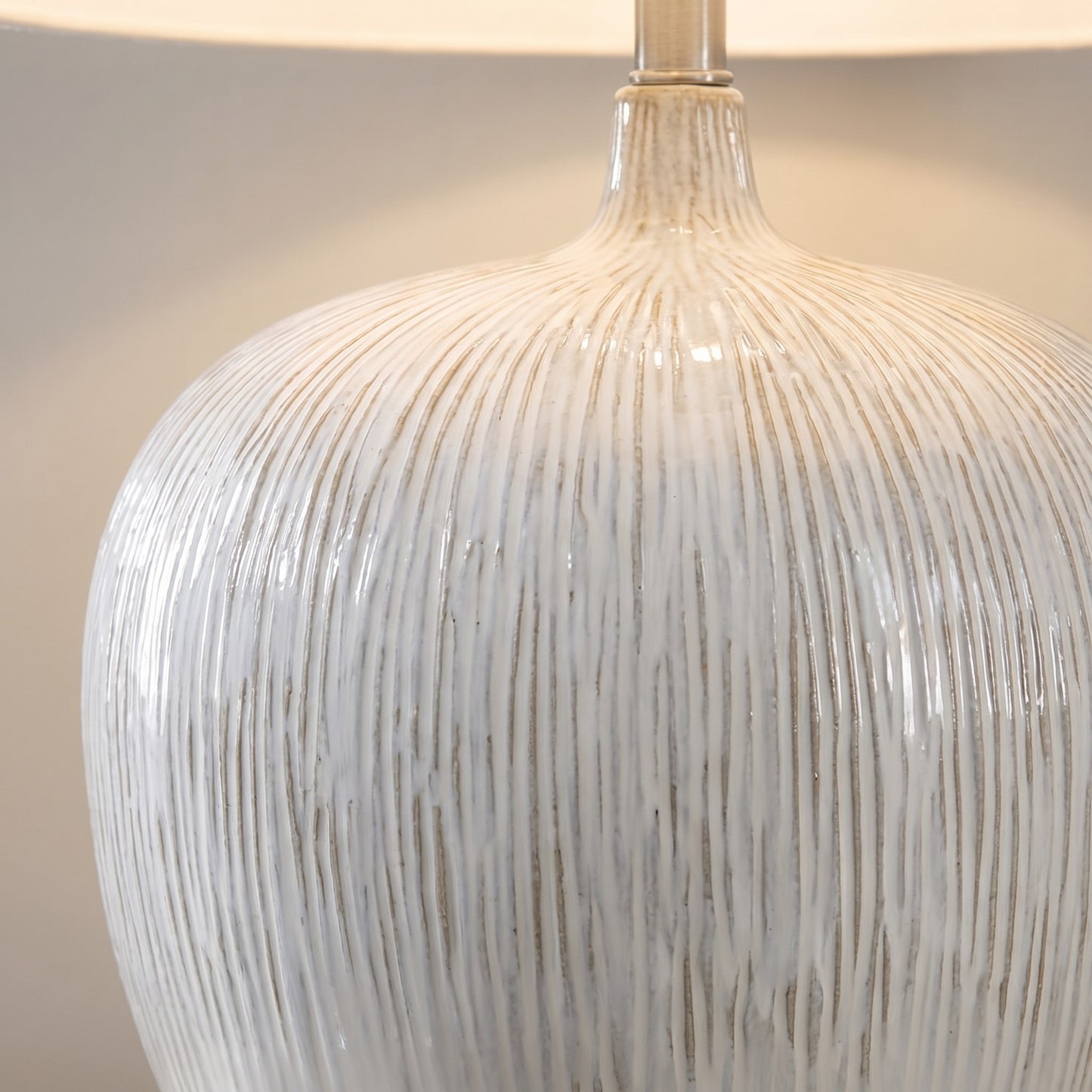 Ulysse Rustic Ceramic Pot Table Lamp With Drum Shade