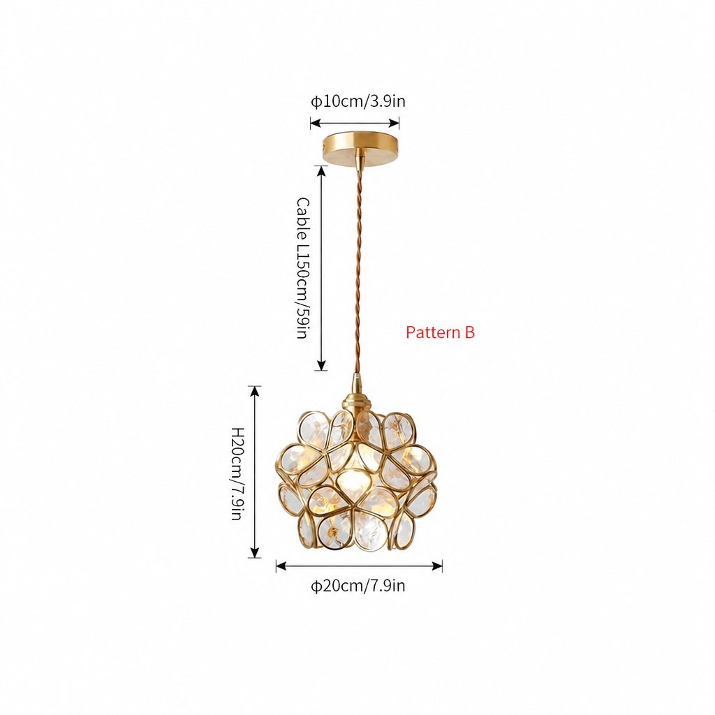 Viviana French Country Glass Petal Pendant Lights