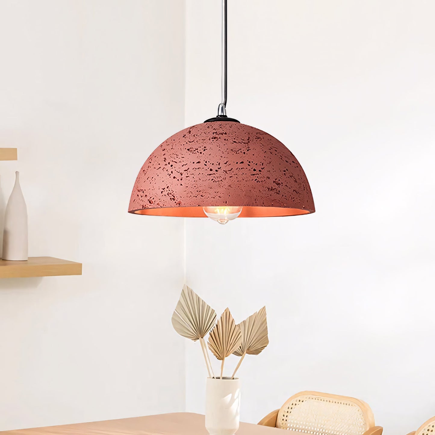 Luran Wabi Sabi Dome Stone Pendant Light