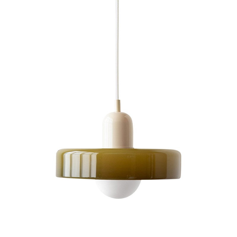 Xanadu Bauhaus Stained Glass Disc Pendant Light
