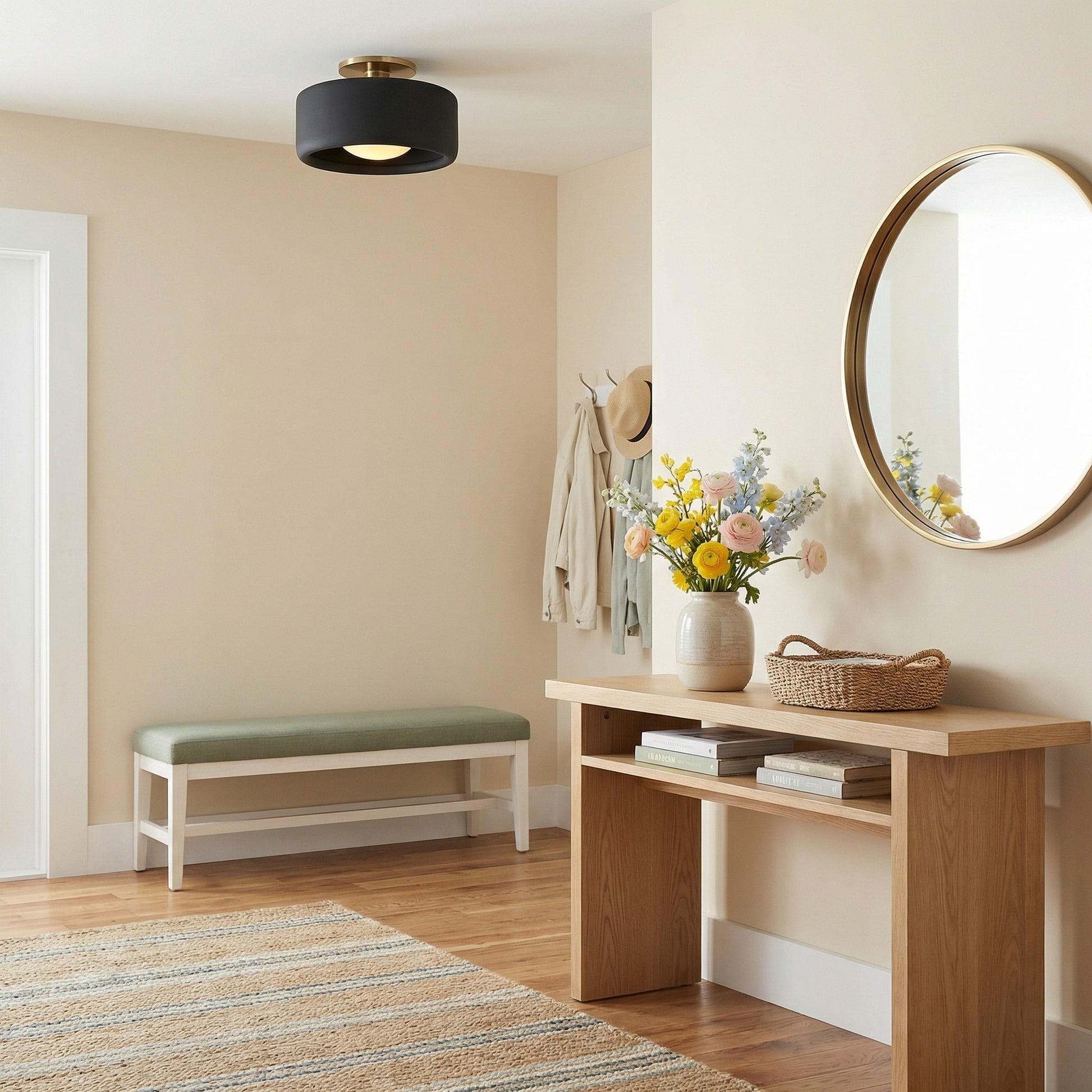 Aura Modern Porcelain Flush Mount Ceiling Light