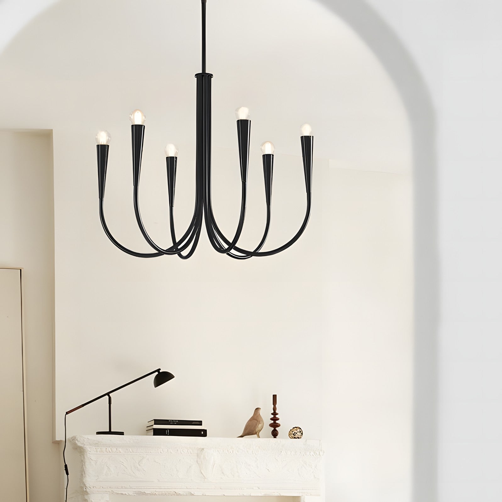Luren Light Luxury Candle Iron Branch Chandelier