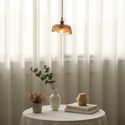 Nyxalis Vintage Brass Glass Pendant Light