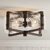 Piper Farmhouse Drum Glass Ceiling Light