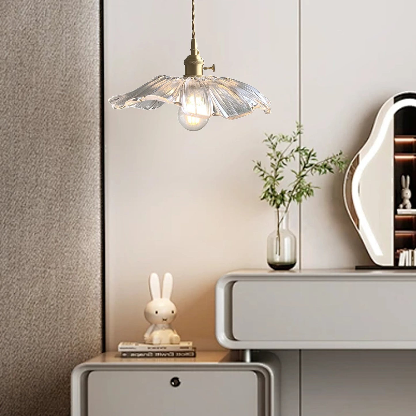 Callista Retro Lotus Creative Glass Pendant Light