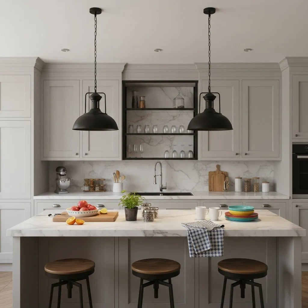 Soliviel Industrial Metal Dome Pendant Light