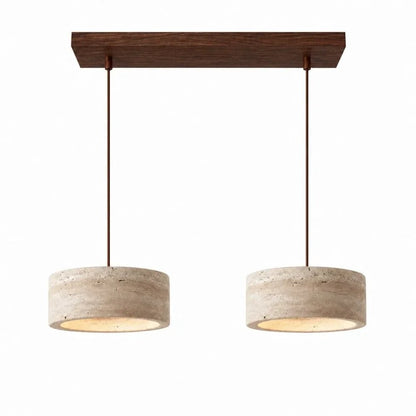 Veloria Scandinavian Travertine Round Pendant Light