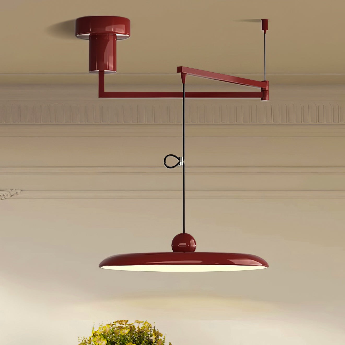 Delphin Colorful Swing Arm Flying Saucer Pendant Light