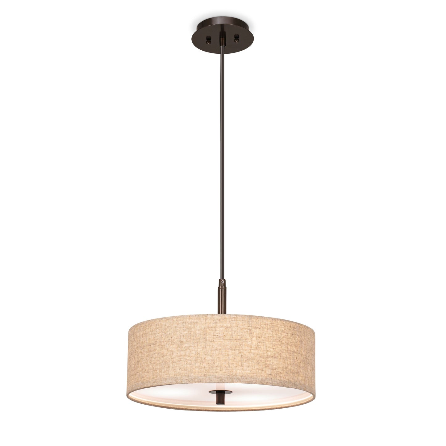 Raithe Cream Fabric Frum Shade Pendant Light