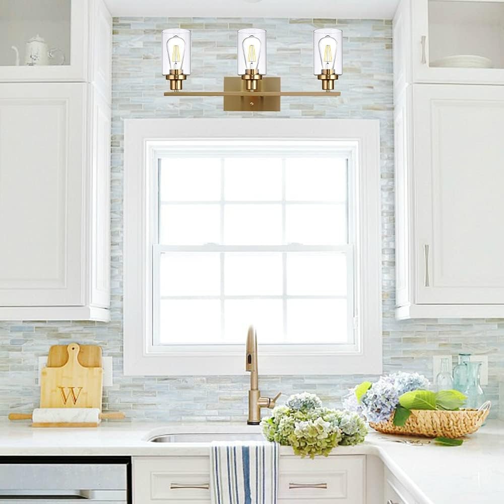 Lynor Classic Farmhouse Clear Glass Triple Sconce