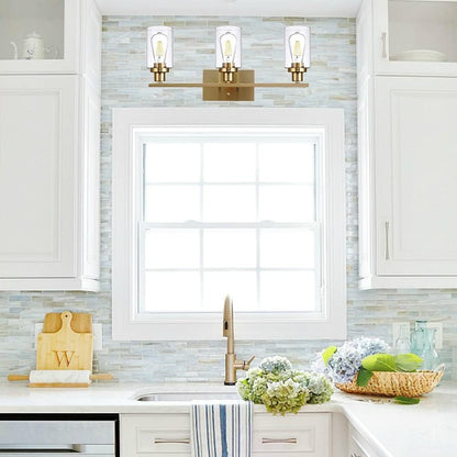 Lynor Classic Farmhouse Clear Glass Triple Sconce