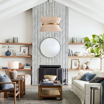 Emily Modern 4 Light Rope Shade Drum Chandelier