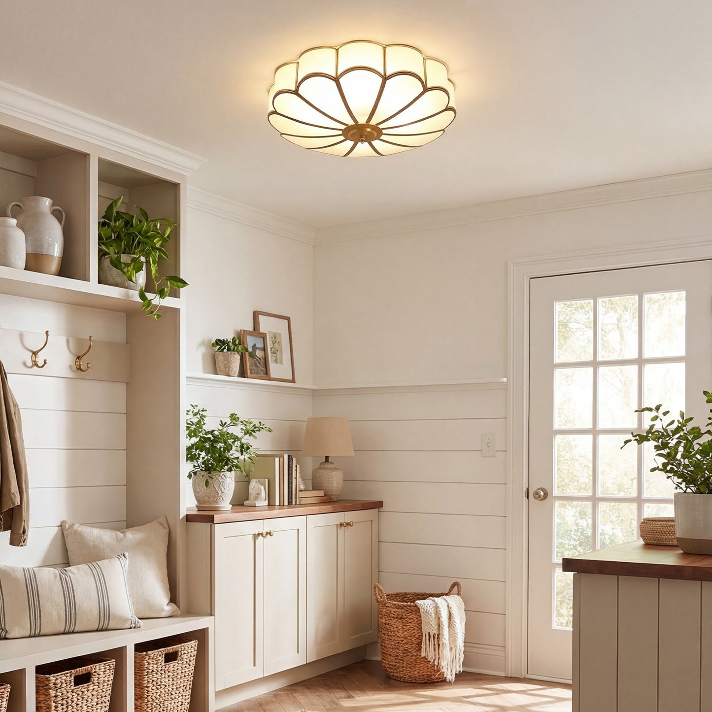 Eldor Gold Flower Shape Glass Recessed Ceiling Light