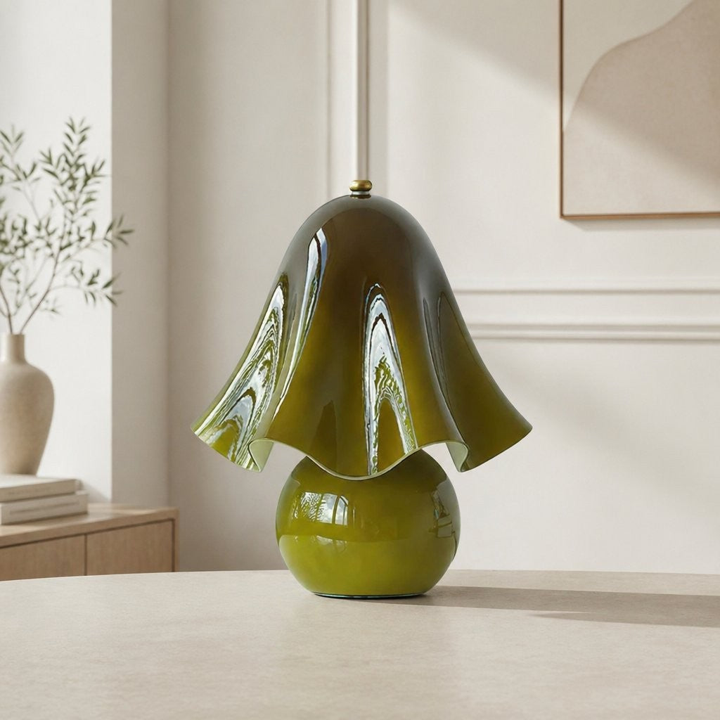 Catalina Modern Wavy Glass Petal Fazzo Table Lamp