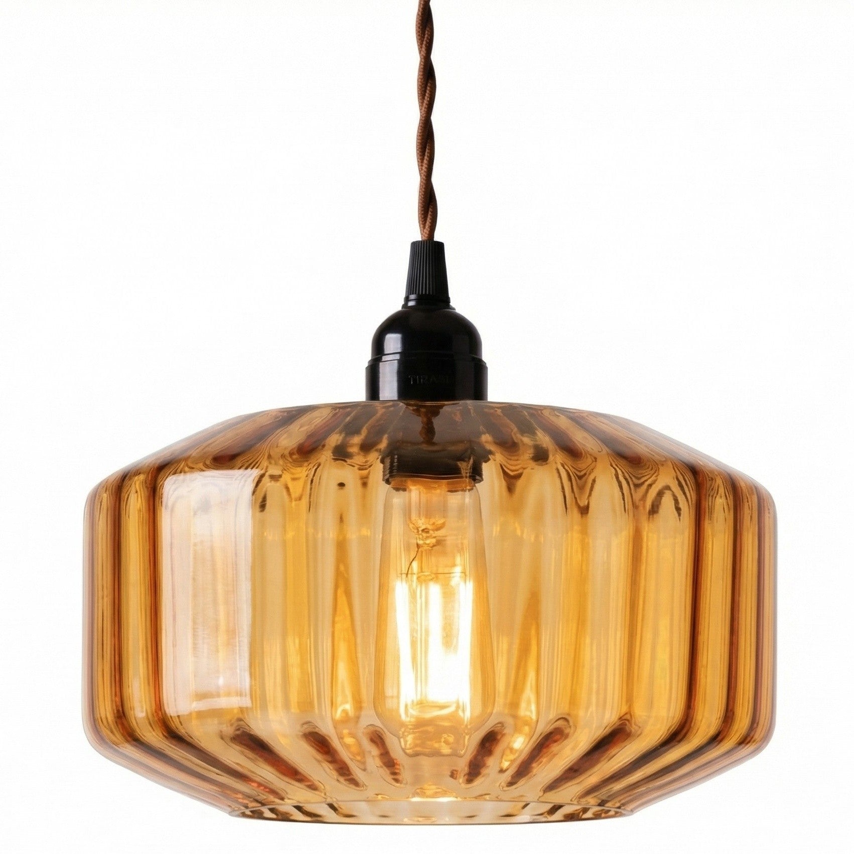 Ivan Vintage Handmade Striped Glass Pendant Light