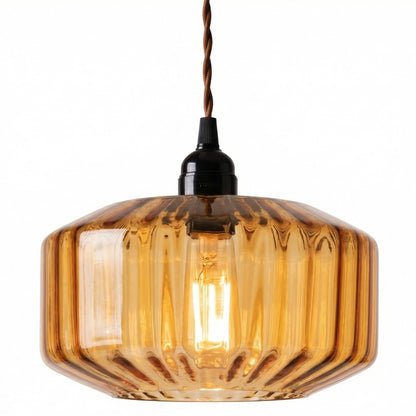 Ivan Vintage Handmade Striped Glass Pendant Light