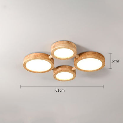 Phelith Modern Multi Heads Wood LED Ceiling Light