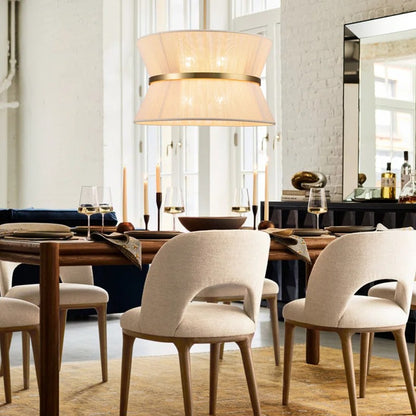 Emily Modern 4 Light Rope Shade Drum Chandelier