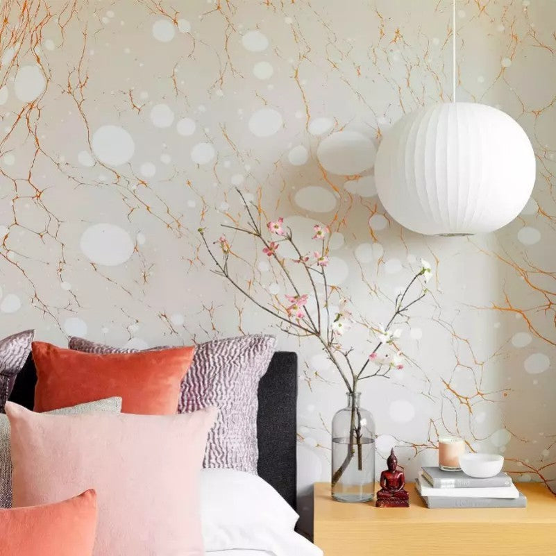 Hayden White Silk Ball Bubble Pendant Light