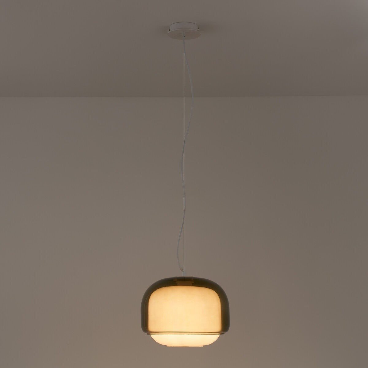 Vexlynn Scandinavian Round Dual-Layer Tinted Glass Pendant Light