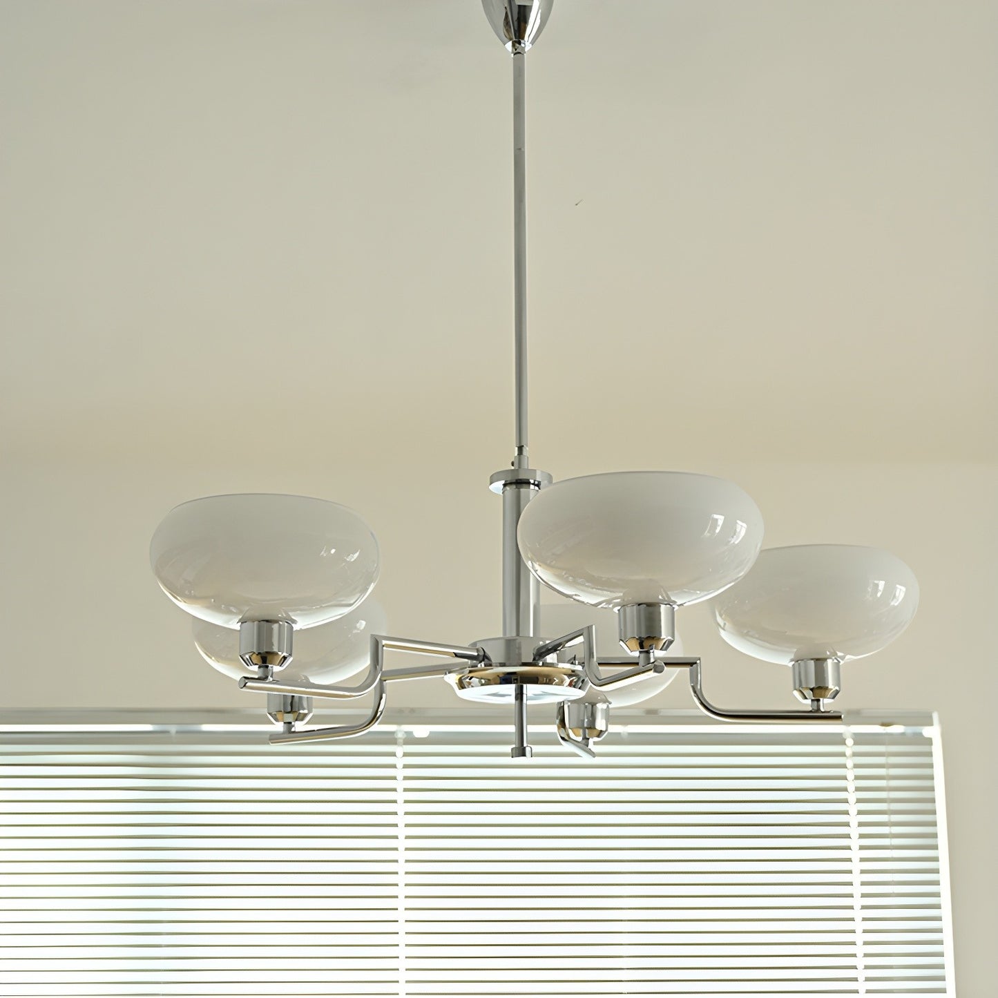 Shadella Modern Cream Glass Bauhaus Chandelier