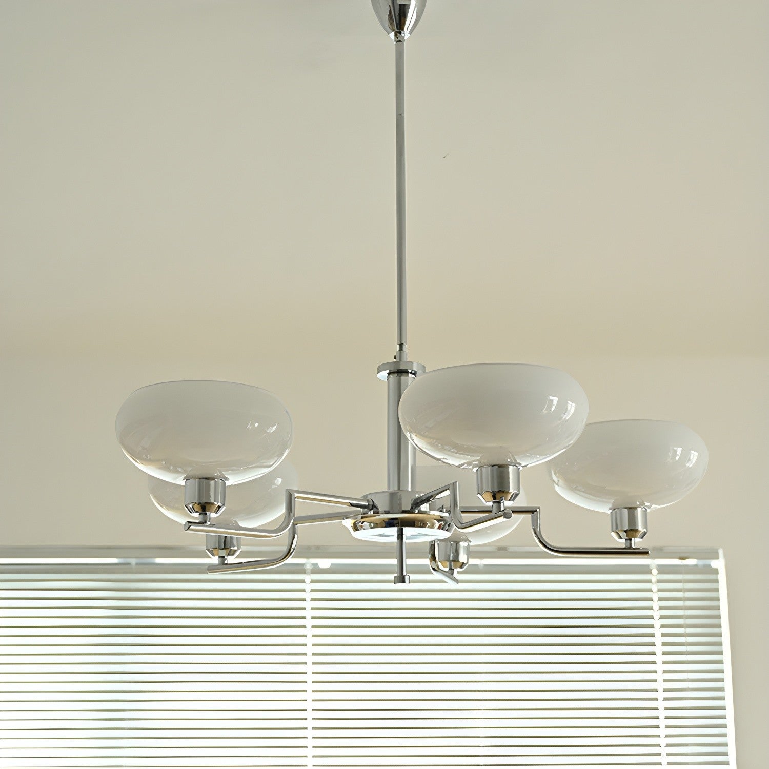 Shadella Modern Cream Glass Bauhaus Chandelier