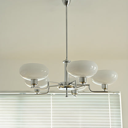 Shadella Modern Cream Glass Bauhaus Chandelier