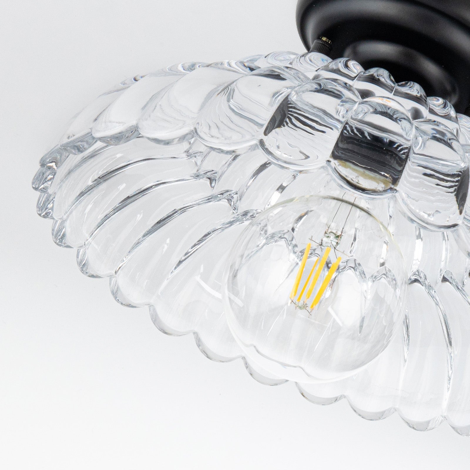 Fyxar Clear Glass Scalloped Flush Mount Light