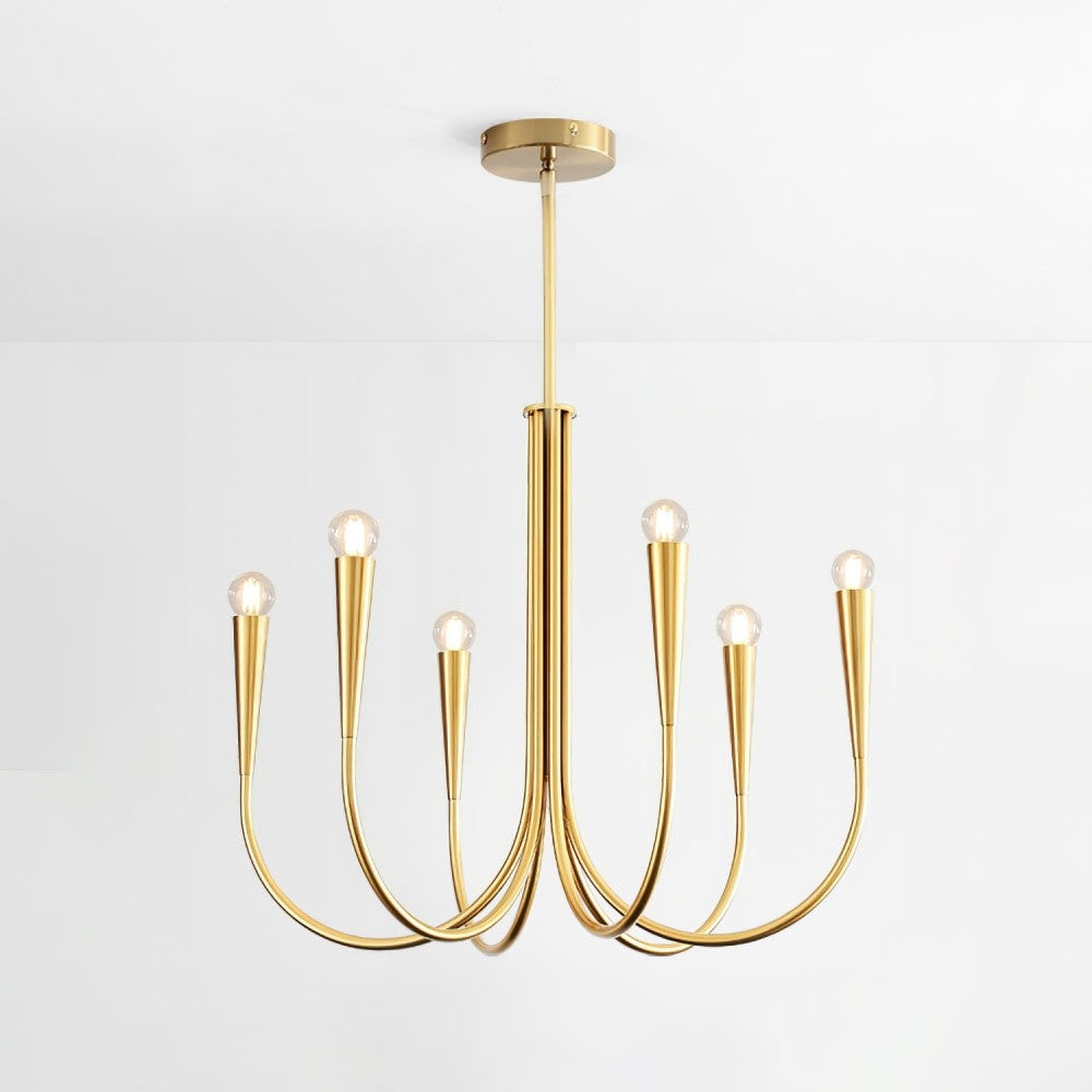 Luren Light Luxury Candle Iron Branch Chandelier