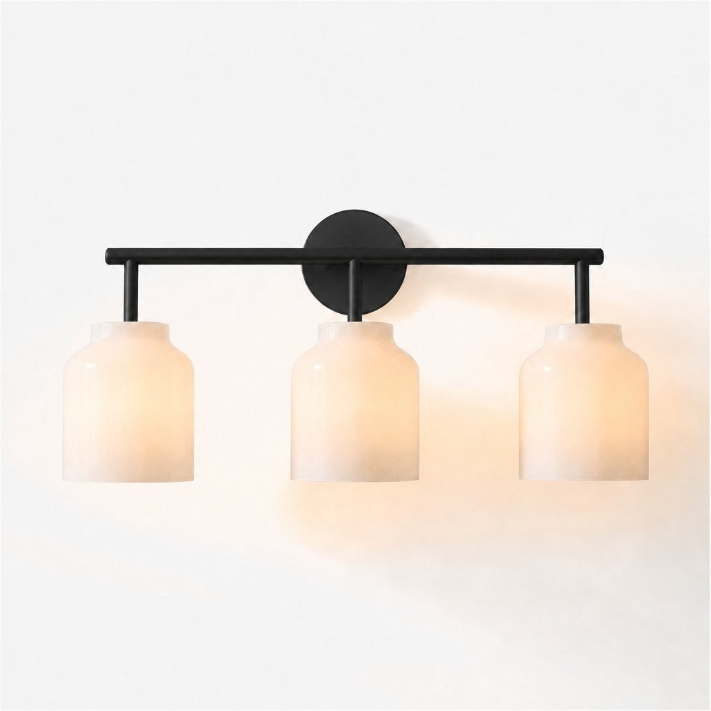 Drilon Modern 3-Light Milk Glass Bathroom Sconce