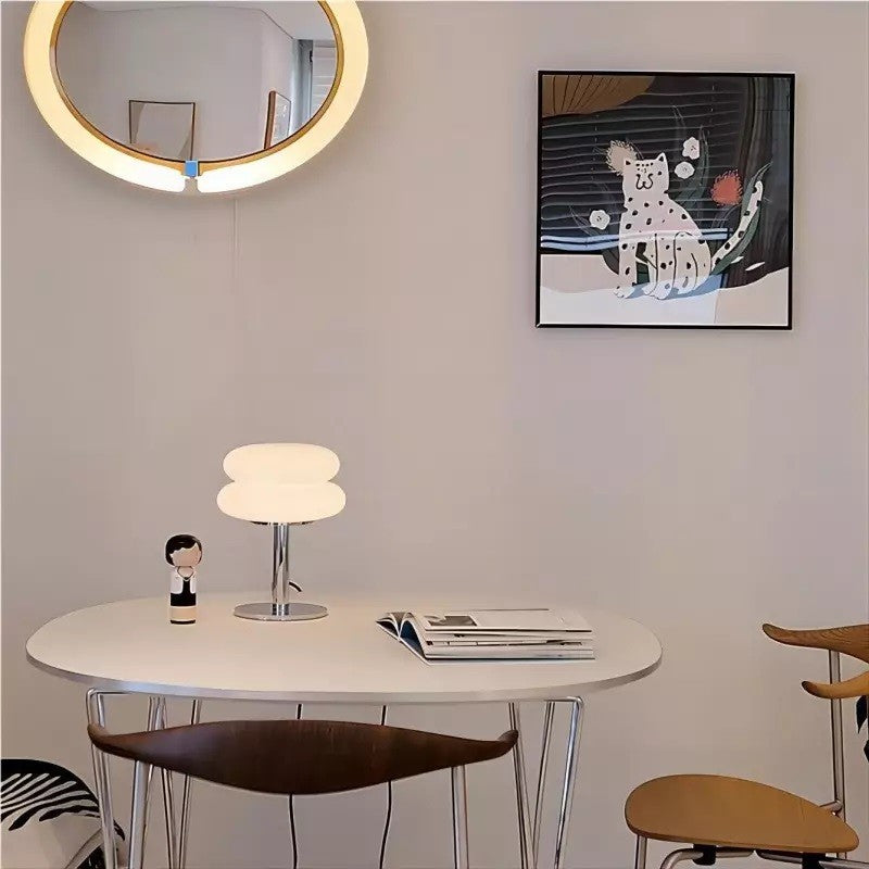 Josie Cream Glass Bauhaus Style Table Lamp