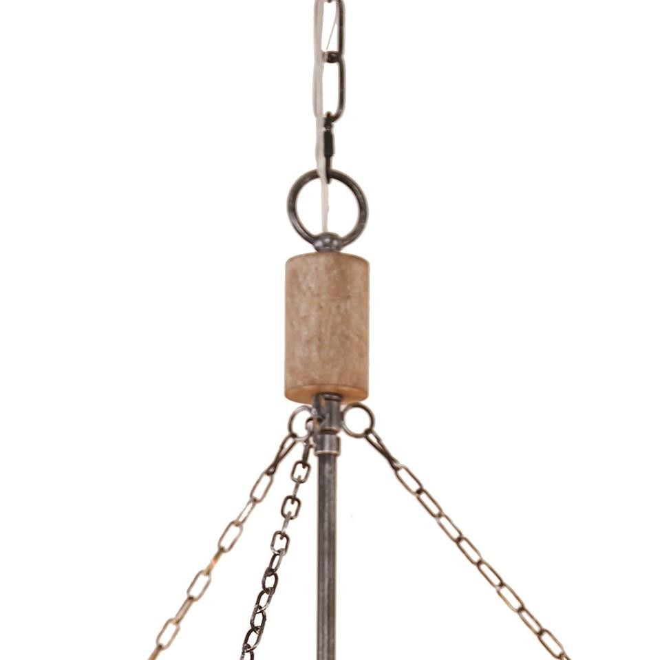 Wagner Farmhouse 4-Light Drum Wood Chandelier