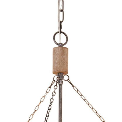 Wagner Farmhouse 4-Light Drum Wood Chandelier