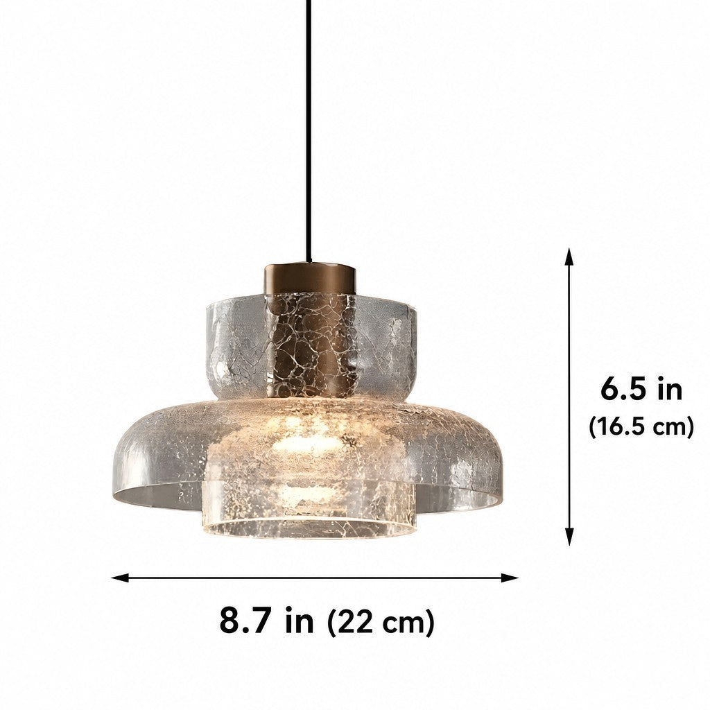 Arloen Modern Crackle Glass Pendant Light