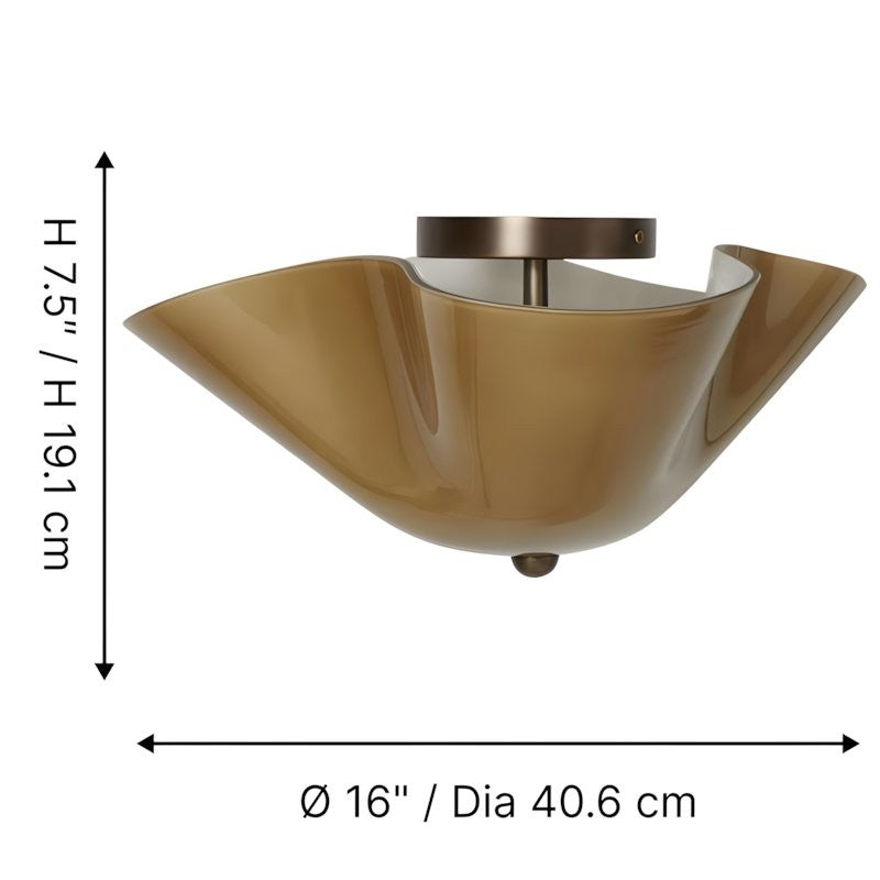 Esmay Modern Wavy Glass Fazzo Flush Mount Ceiling Light