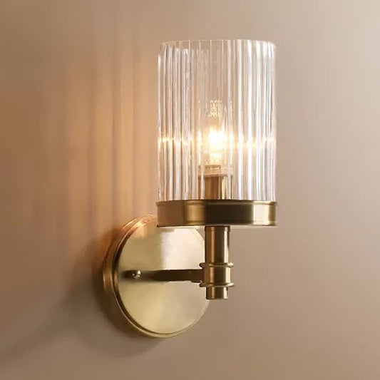Nicky Vintage Cylinder Transparent Glass Wall Light