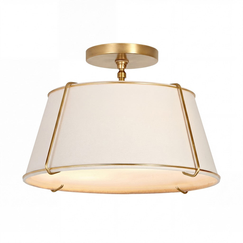 Hesperia Fabric Drum Shade Semi Flush Mount