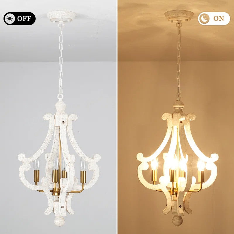 Astridina Rustic Antique Wooden French Country Chandelier
