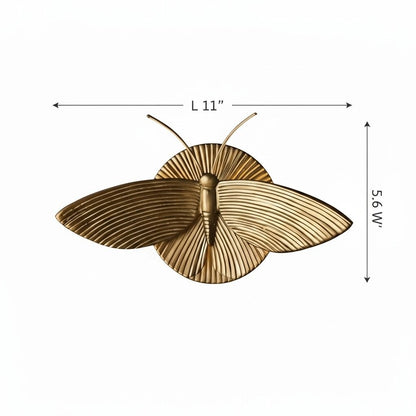 Horace Art Deco Golden Resin Moth Wall Sconce