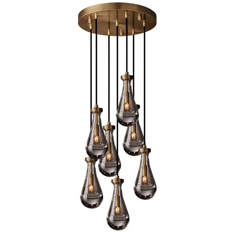 Peregrine Modern All-copper Crystal Raindrop Linear Chandelier